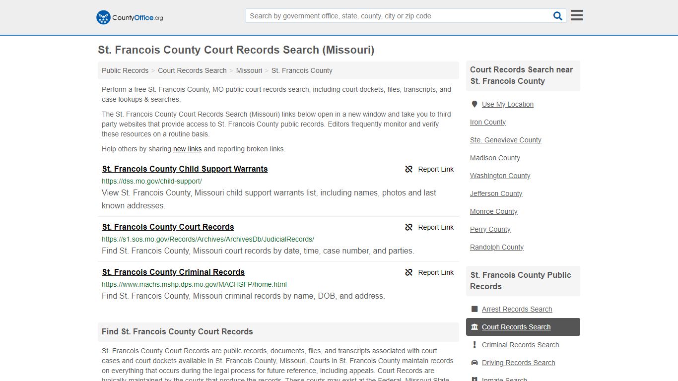 St. Francois County Court Records Search (Missouri) - County Office